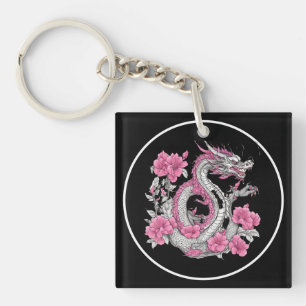 Flower Dragon Keychain