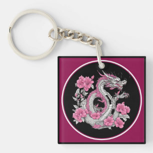 Flower Dragon Keychain