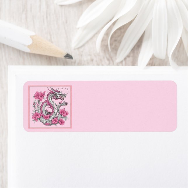 Flower Dragon Return Address Label (Insitu)