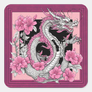 Flower Dragon Sticker