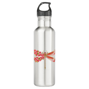 Flower dragonfly with jewellery sakura 710 ml water bottle