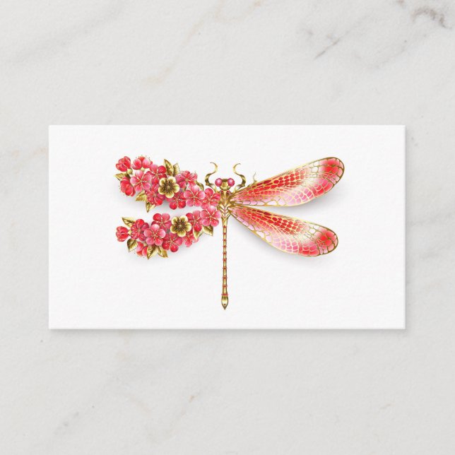 Flower dragonfly with jewellery sakura advice card (Front)