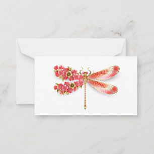 Flower dragonfly with jewellery sakura advice card