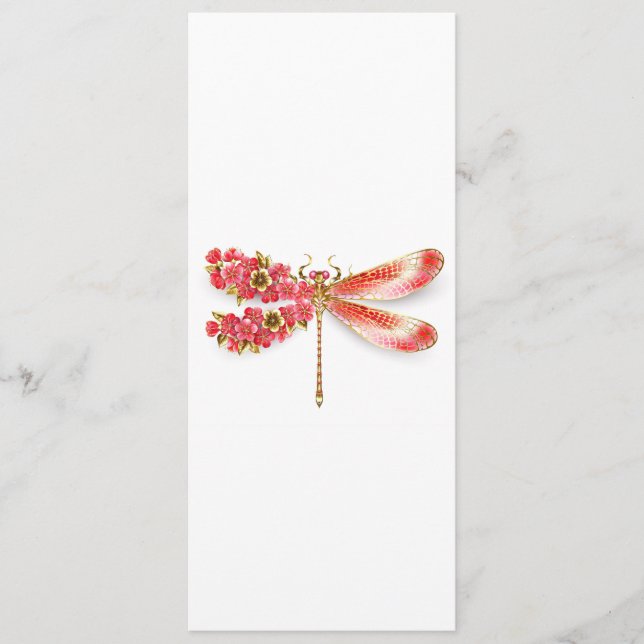 Flower dragonfly with jewellery sakura advice card (Front)