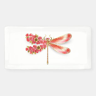Flower dragonfly with jewellery sakura banner
