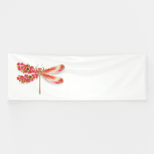 Flower dragonfly with jewellery sakura banner