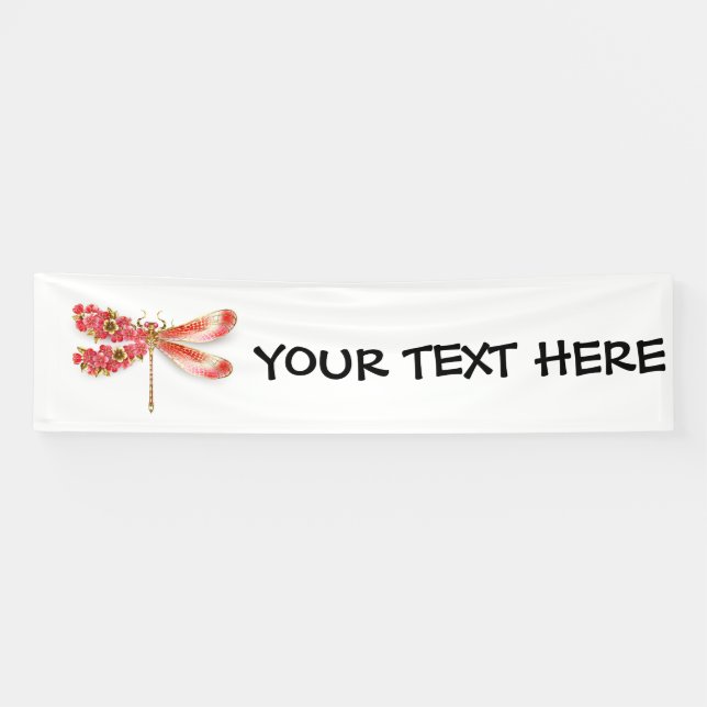 Flower dragonfly with jewellery sakura banner (Horizontal)