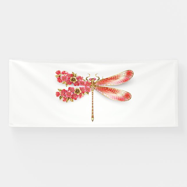 Flower dragonfly with jewellery sakura banner (Horizontal)