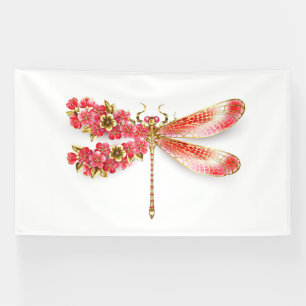 Flower dragonfly with jewellery sakura banner