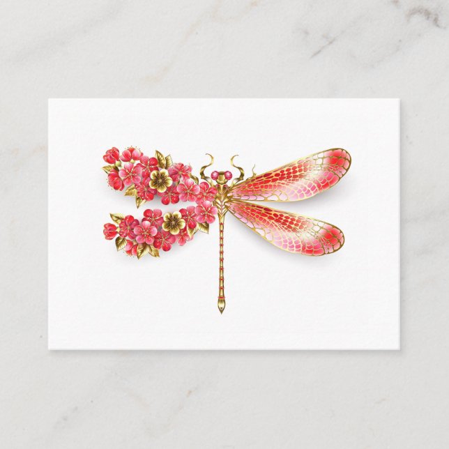 Flower dragonfly with jewellery sakura business card (Front)