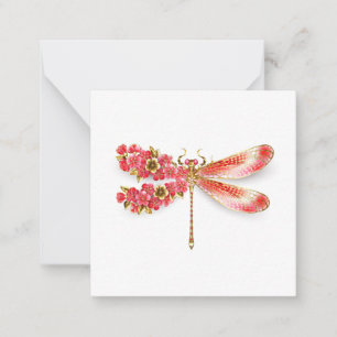 Flower dragonfly with jewellery sakura card