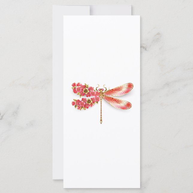 Flower dragonfly with jewellery sakura card (Front)