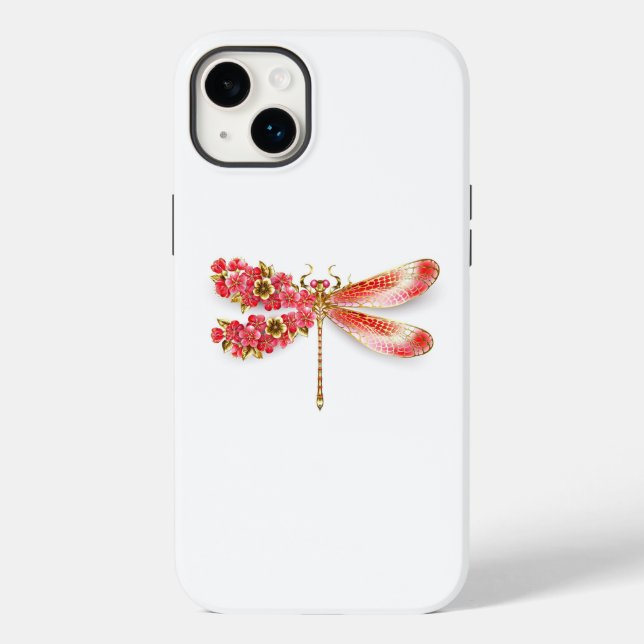 Flower dragonfly with jewellery sakura Case-Mate iPhone case (Back)