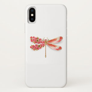 Flower dragonfly with jewellery sakura iPhone x case