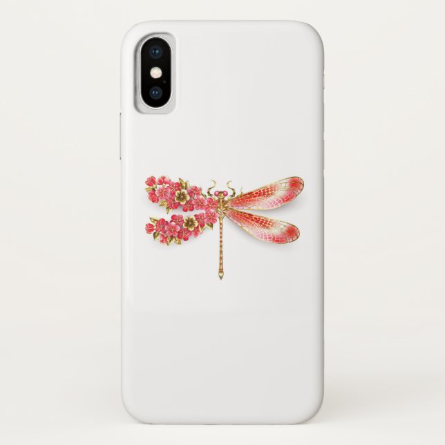 Flower dragonfly with jewellery sakura Case-Mate iPhone case (Back)