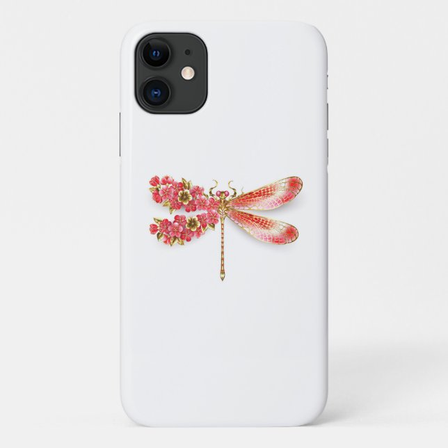 Flower dragonfly with jewellery sakura Case-Mate iPhone case (Back)