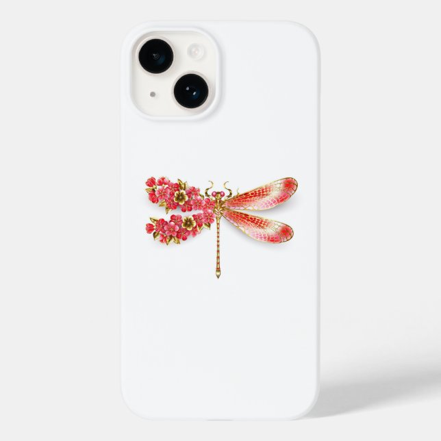 Flower dragonfly with jewellery sakura Case-Mate iPhone case (Back)