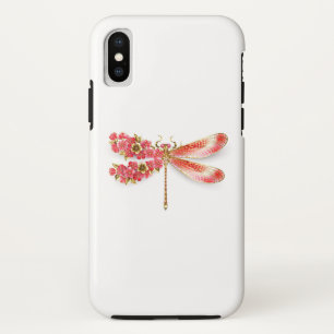 Flower dragonfly with jewellery sakura iPhone XS case
