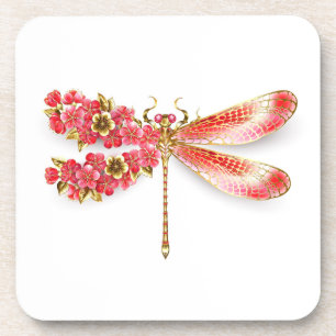 Flower dragonfly with jewellery sakura coaster