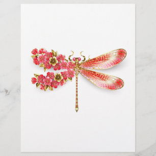 Flower dragonfly with jewellery sakura custom letterhead