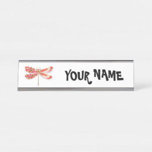 Flower dragonfly with jewellery sakura desk name plate