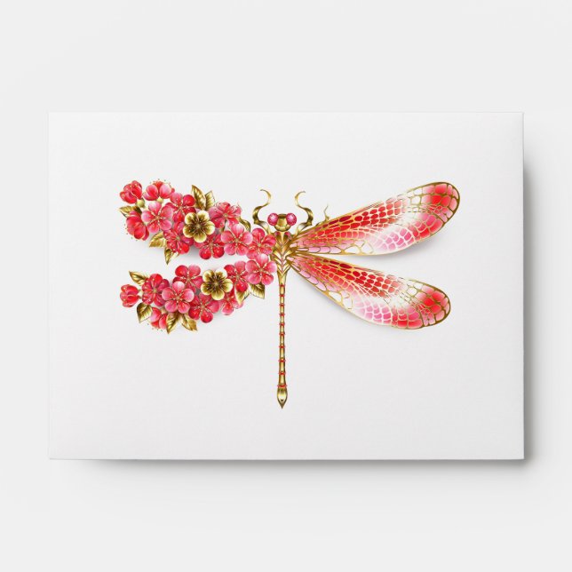 Flower dragonfly with jewellery sakura envelope (Front)