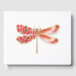 Flower dragonfly with jewellery sakura guest book