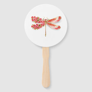 Flower dragonfly with jewellery sakura hand fan
