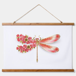 Flower dragonfly with jewellery sakura hanging tapestry