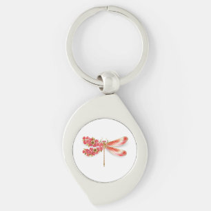 Flower dragonfly with jewellery sakura key ring