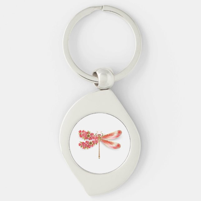 Flower dragonfly with jewellery sakura key ring (Front)