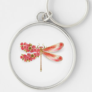 Flower dragonfly with jewellery sakura key ring