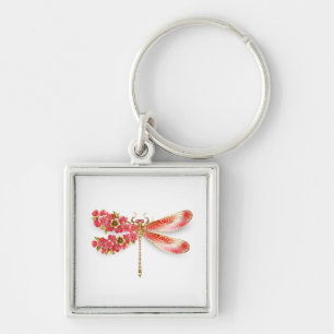 Flower dragonfly with jewellery sakura key ring