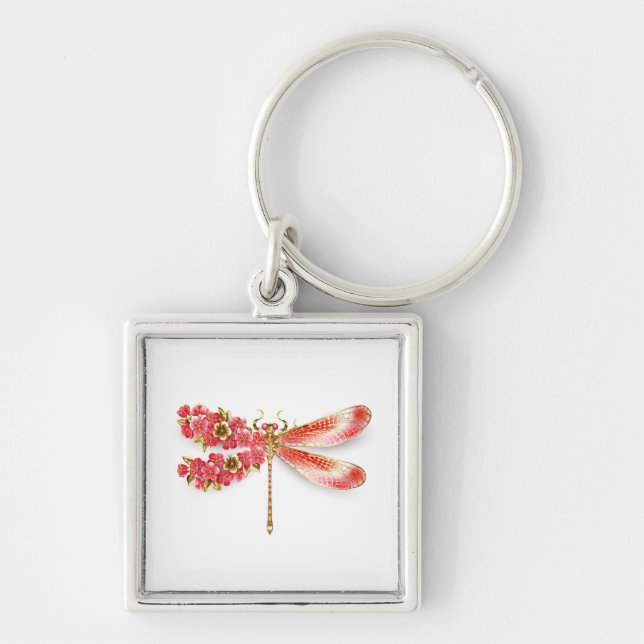Flower dragonfly with jewellery sakura key ring (Front)