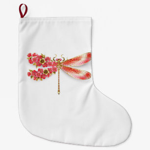 Flower dragonfly with jewellery sakura large christmas stocking