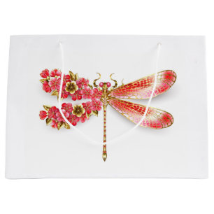 Flower dragonfly with jewellery sakura large gift bag