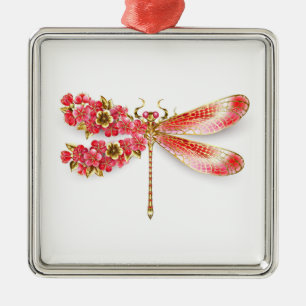 Flower dragonfly with jewellery sakura metal ornament