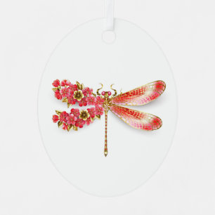 Flower dragonfly with jewellery sakura metal tree decoration