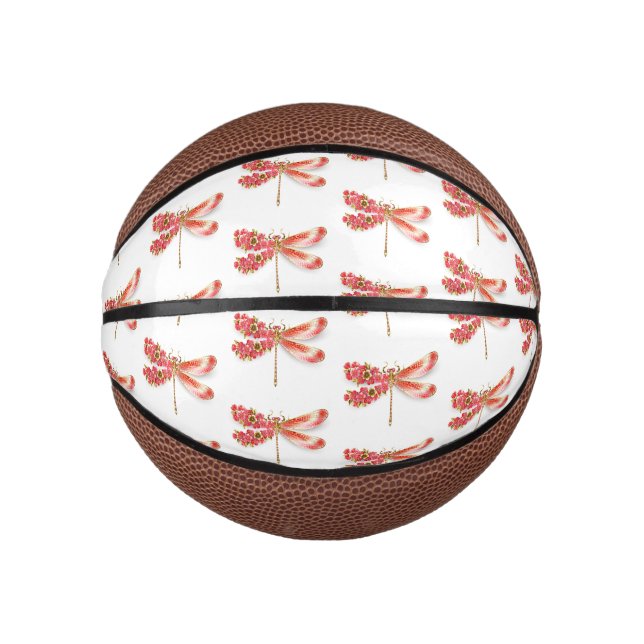 Flower dragonfly with jewellery sakura mini basketball (Front)