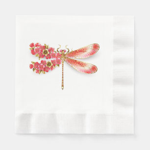 Flower dragonfly with jewellery sakura napkin
