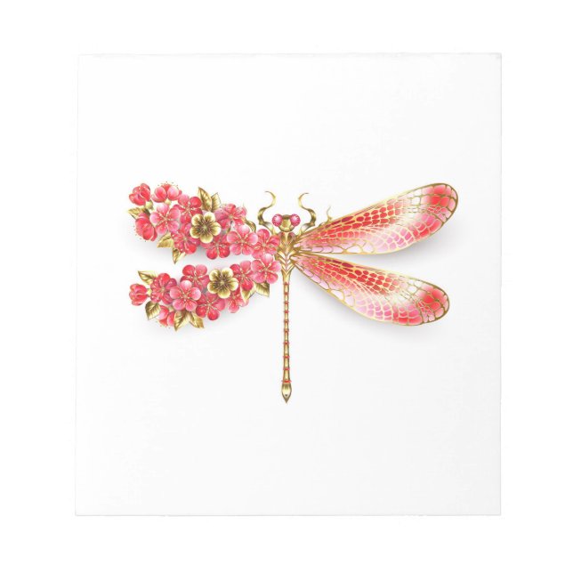 Flower dragonfly with jewellery sakura notepad (Front)
