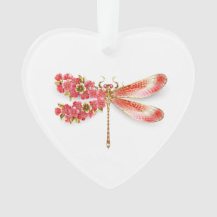 Flower dragonfly with jewellery sakura ornament