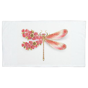 Flower dragonfly with jewellery sakura pillowcase