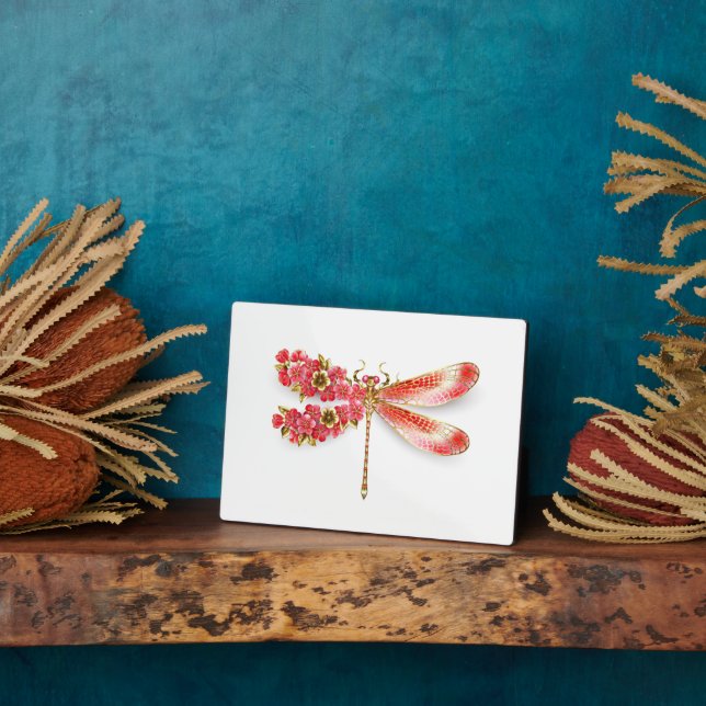 Flower dragonfly with jewellery sakura plaque (Side)