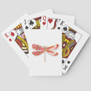 Flower dragonfly with jewellery sakura playing cards