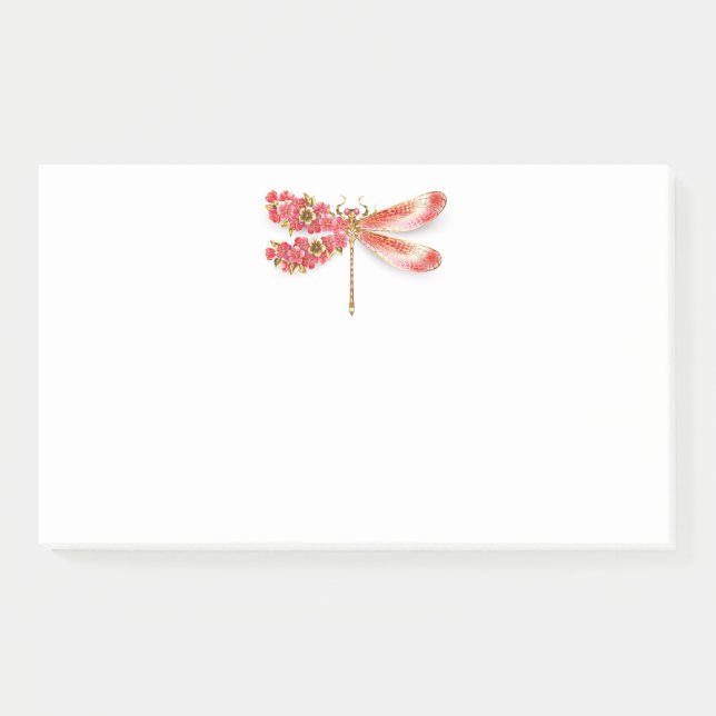 Flower dragonfly with jewellery sakura post-it notes (Front)