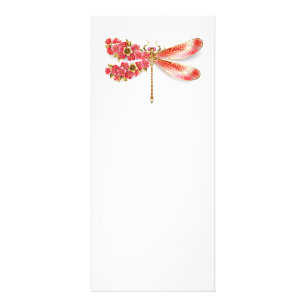 Flower dragonfly with jewellery sakura rack card