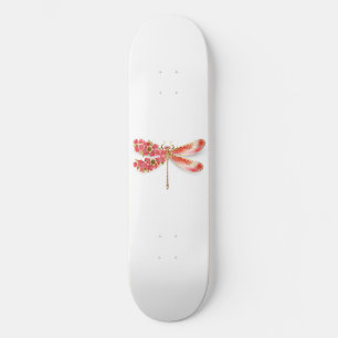 Flower dragonfly with jewellery sakura skateboard