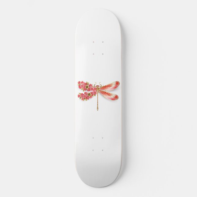 Flower dragonfly with jewellery sakura skateboard (Front)
