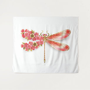 Flower dragonfly with jewellery sakura tapestry